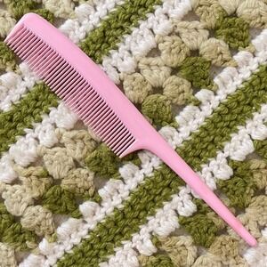 Vintage Unbreakable Plastic 8" Pink Rat tail ‎ Comb Retro USA